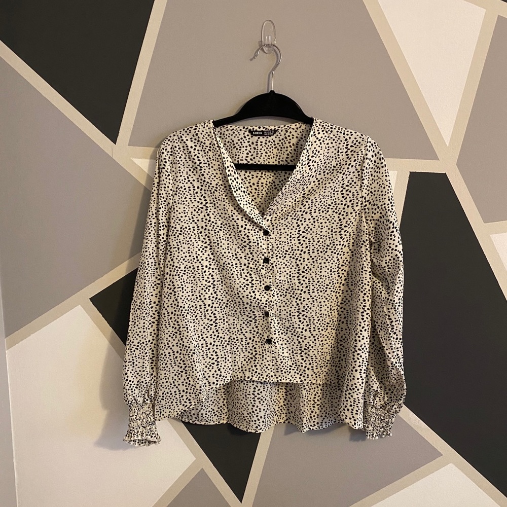 White and Black Blouse